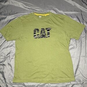 Men's Caterpillar Large Olive Green Short Sleeve T-Shirt Cat